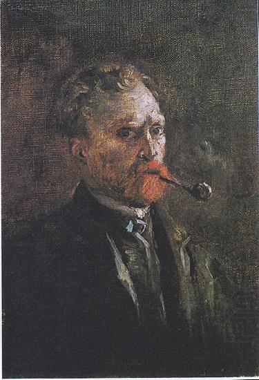 Self Portrait with Pipe, Vincent Van Gogh